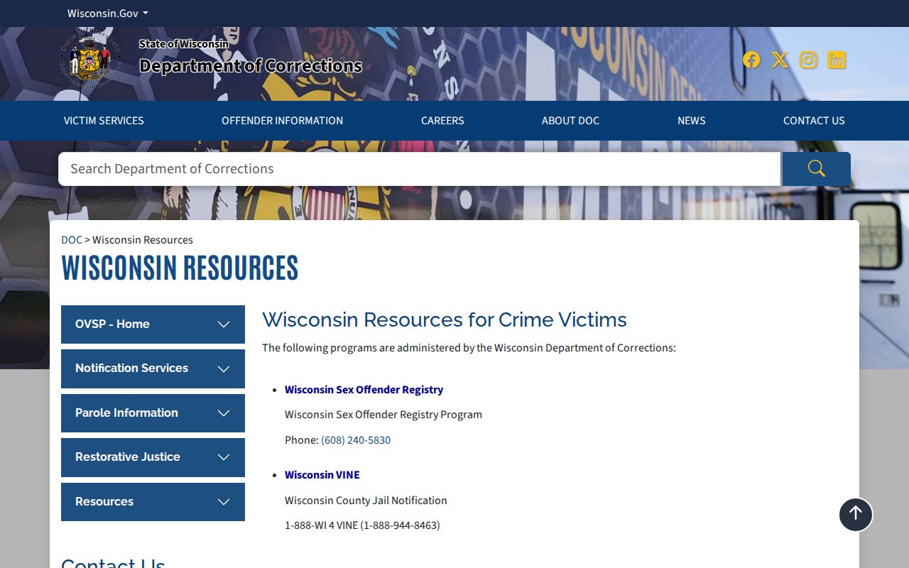 Douglas County arrest records and Wisconsin VINE resources