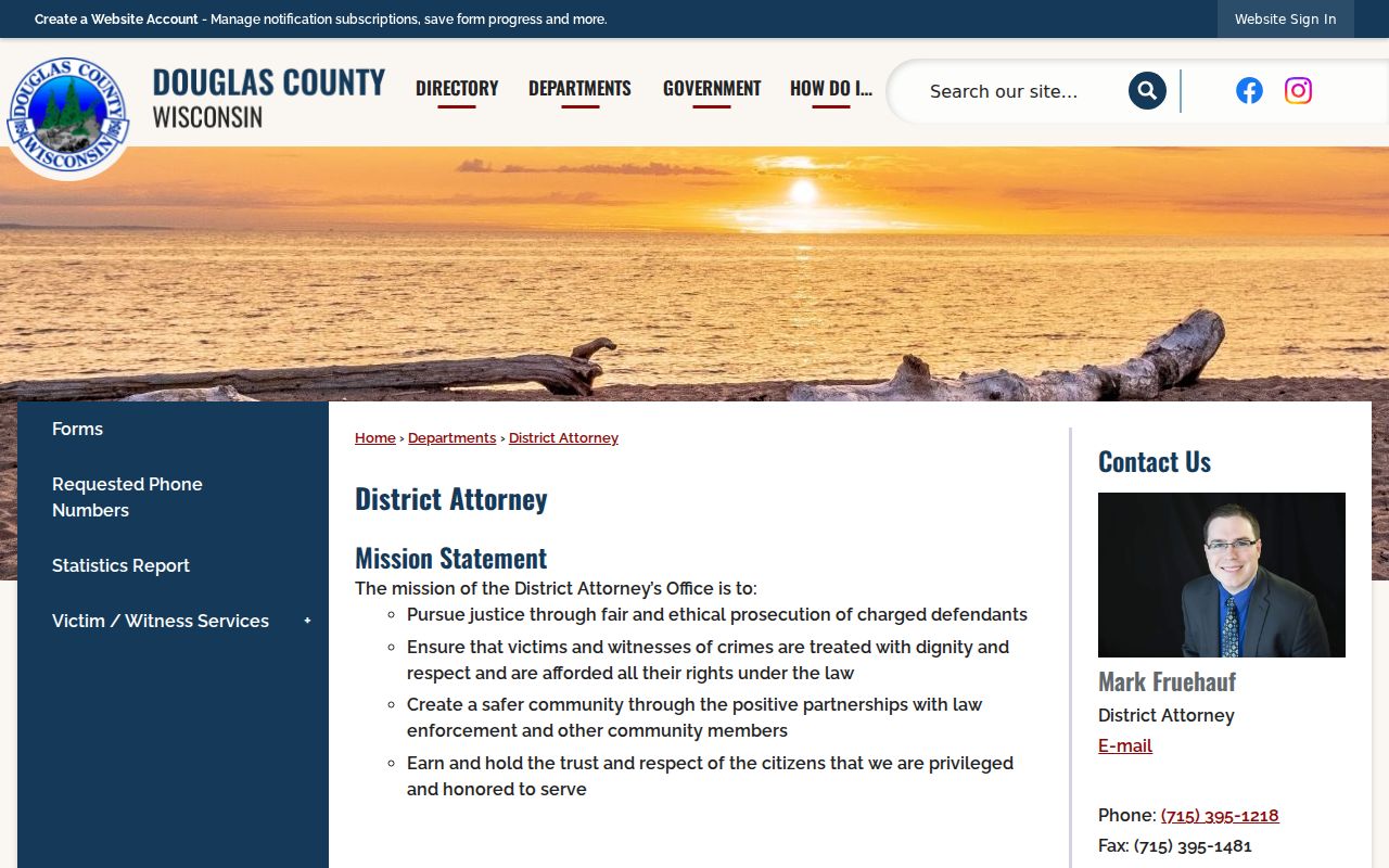 Douglas County criminal history District Attorney office page