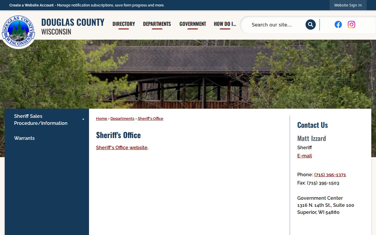 Douglas County criminal history sheriff office page